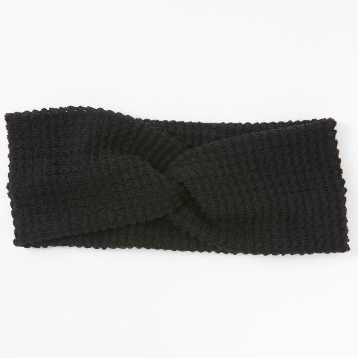 Sweater Knit Twisted Headwrap - Black,