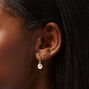 White Pearl 8mm Gold-tone Drop Earrings,