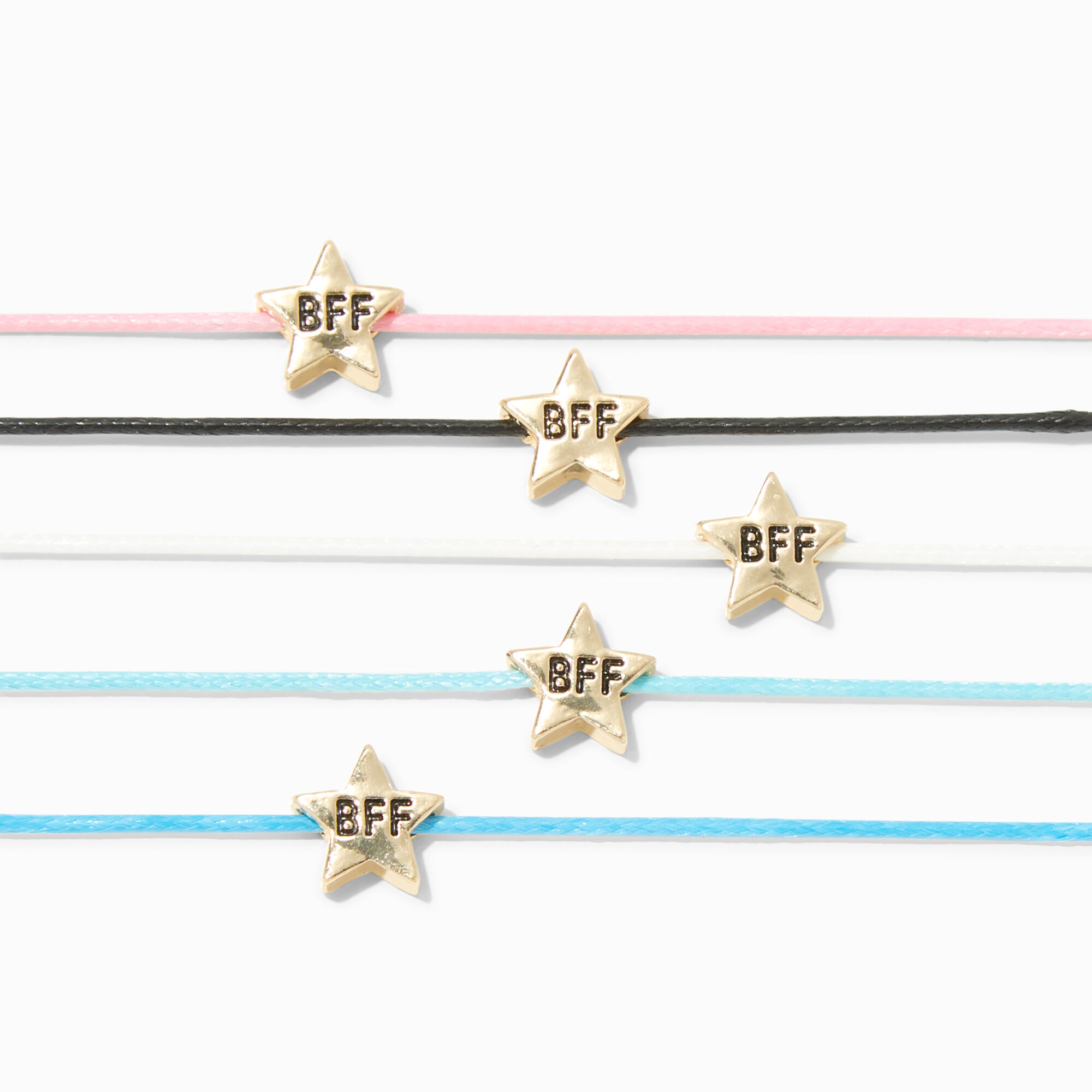 Best Friends Gold tone Star BFF Charm Bracelets 5 Pack Claire s