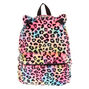 Plush Rainbow Leopard Medium Backpack,