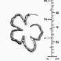 Squiggle Flower Outline Silver-tone Hoop Earrings,