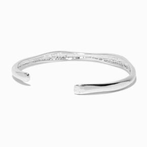 Silver-tone Wavy Cuff Bracelet,