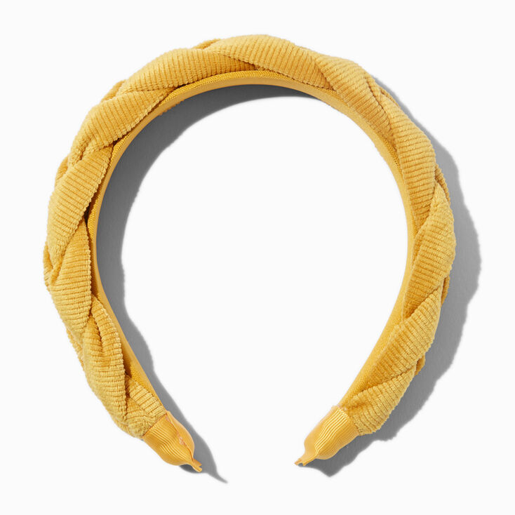 Mustard Yellow Braided Corduroy Headband,