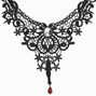 Skeleton Cameo Bib Style Lace Choker Necklace,