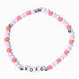 Pink XOXO Beaded Stretch Bracelet,