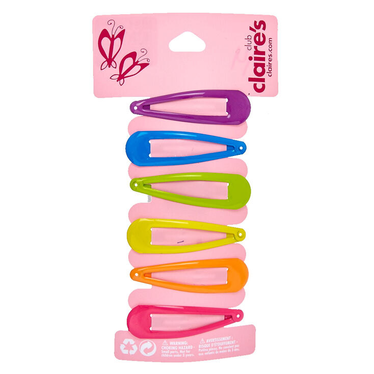 Claire&#39;s Club Bright Snap Hair Clips - 6 Pack,