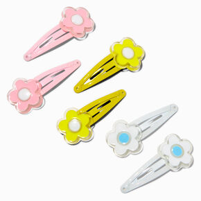 Claire&#39;s Club Pastel Flower Snap Hair Clips - 6 Pack,