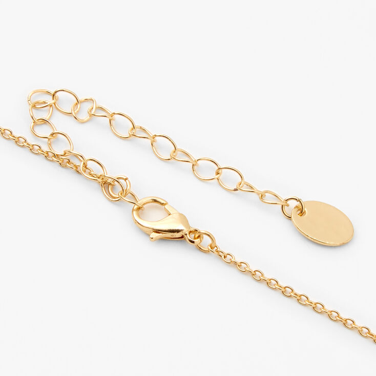 Gold Triple Cross Pendant Necklace,
