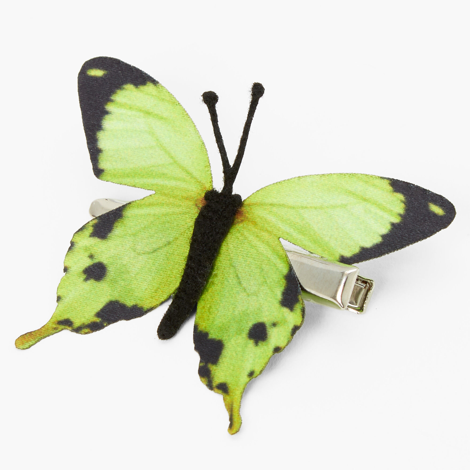 Barrette avec papillon vert,