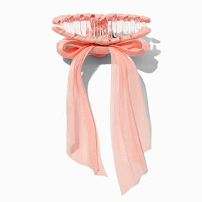 Pastel Orange Organza Bow Hair Claw,