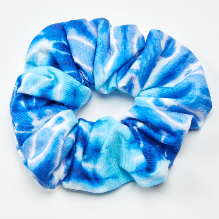Chouchou tie-dye eaux bleues,