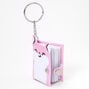 Pink Glitter Hamster Mini Diary Keychain,