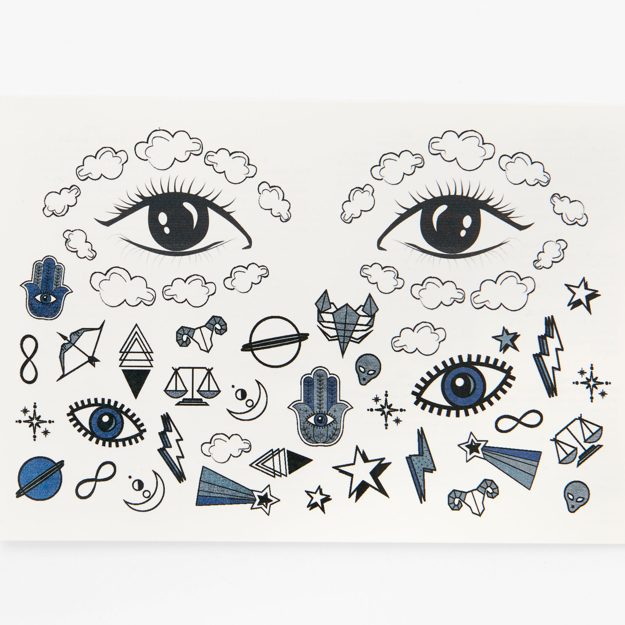 View Claires Celestial Temporary Face Tattoos Blue information