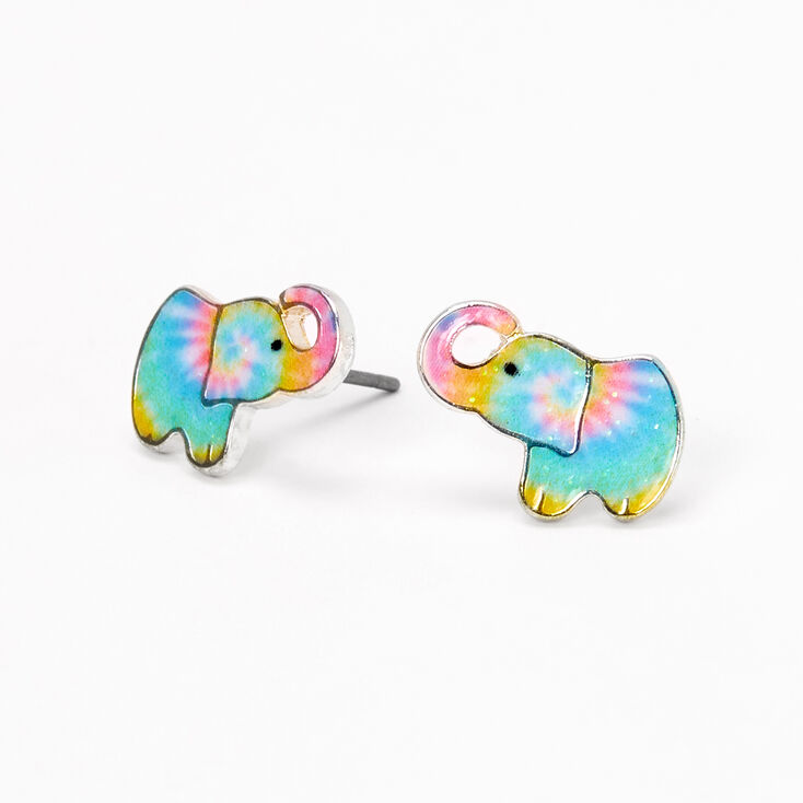 Tie-Dye Elephant Stud Earrings,