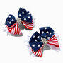 Stars &amp; Stripes Glitter Bow Hair Clips - 2 Pack,