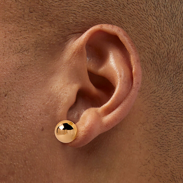 Gold-tone Ball Stud Earrings,