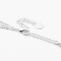 Silver Rose, Hummingbird, &amp; Butterfly Chain Multi Strand Necklace,