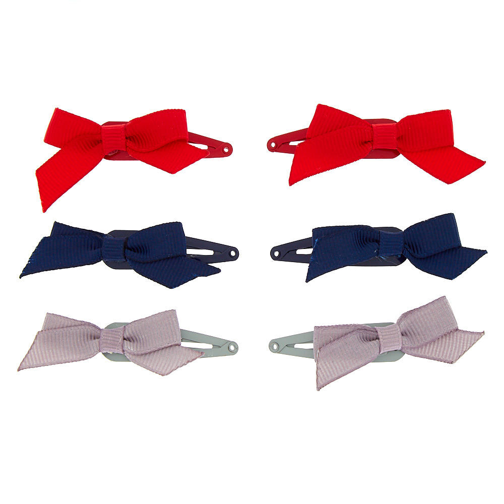 Claire's Club Bow Snap Hair Clips - 6 Pack,