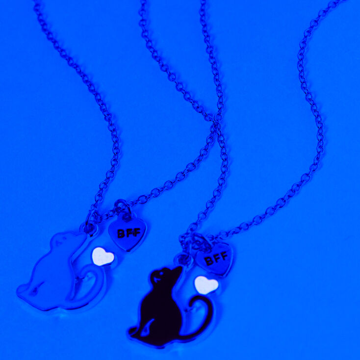 Best Friends Glow in the Dark Cat Pendant Necklaces - 2 Pack,