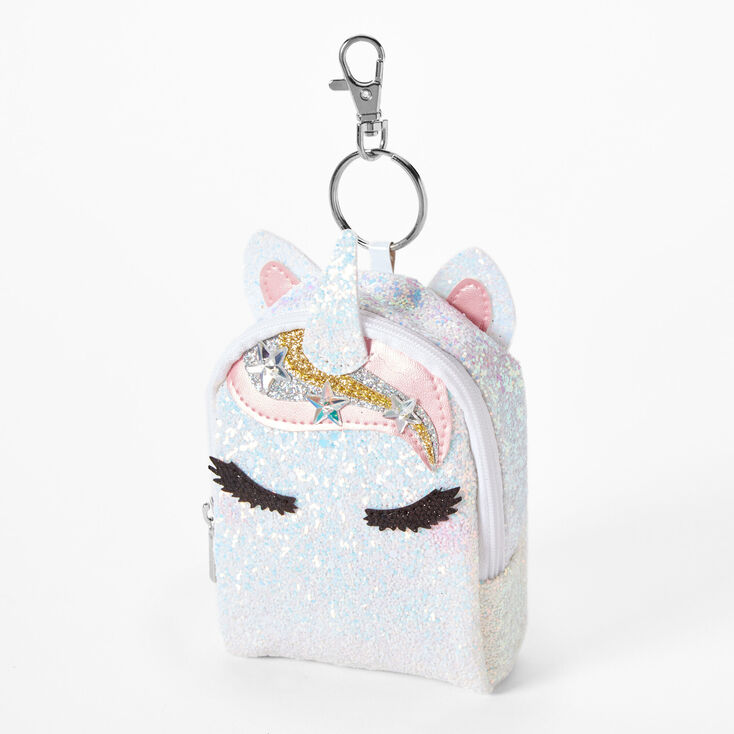 Icy Pink Unicorn Mini Backpack Keyring,