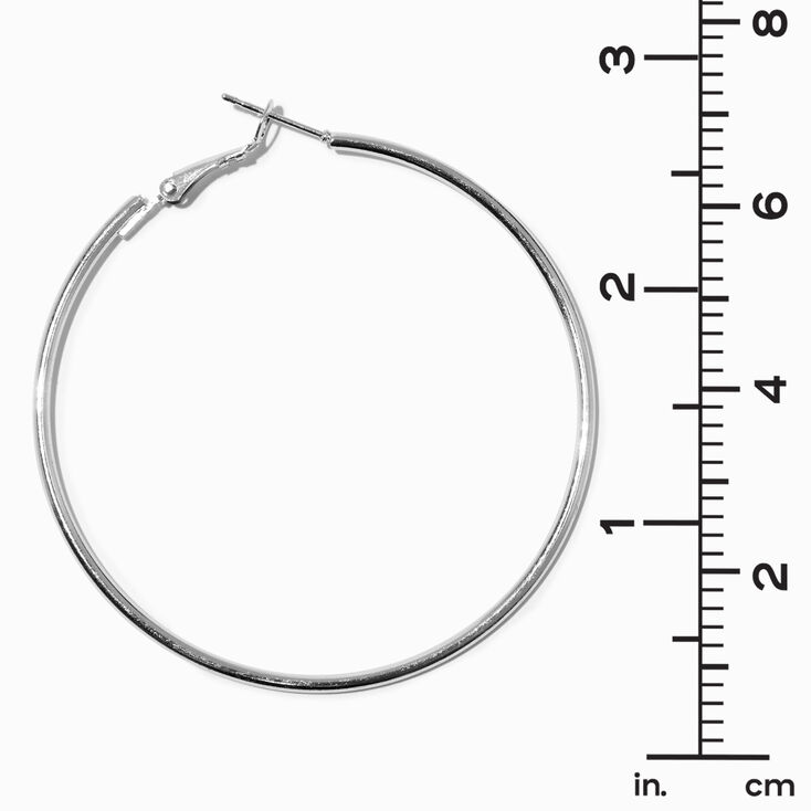 Silver Graduated Hinge Hoop Earrings - 3 Pack,