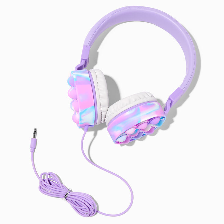 Purple Tie Dye Popper Headphones,