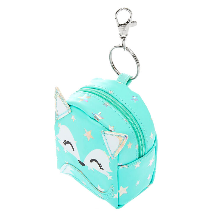 Trixie the Fox Mini Backpack Keychain - Mint