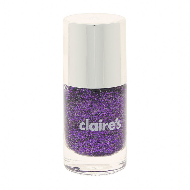 Purple Glitter Nail Polish,