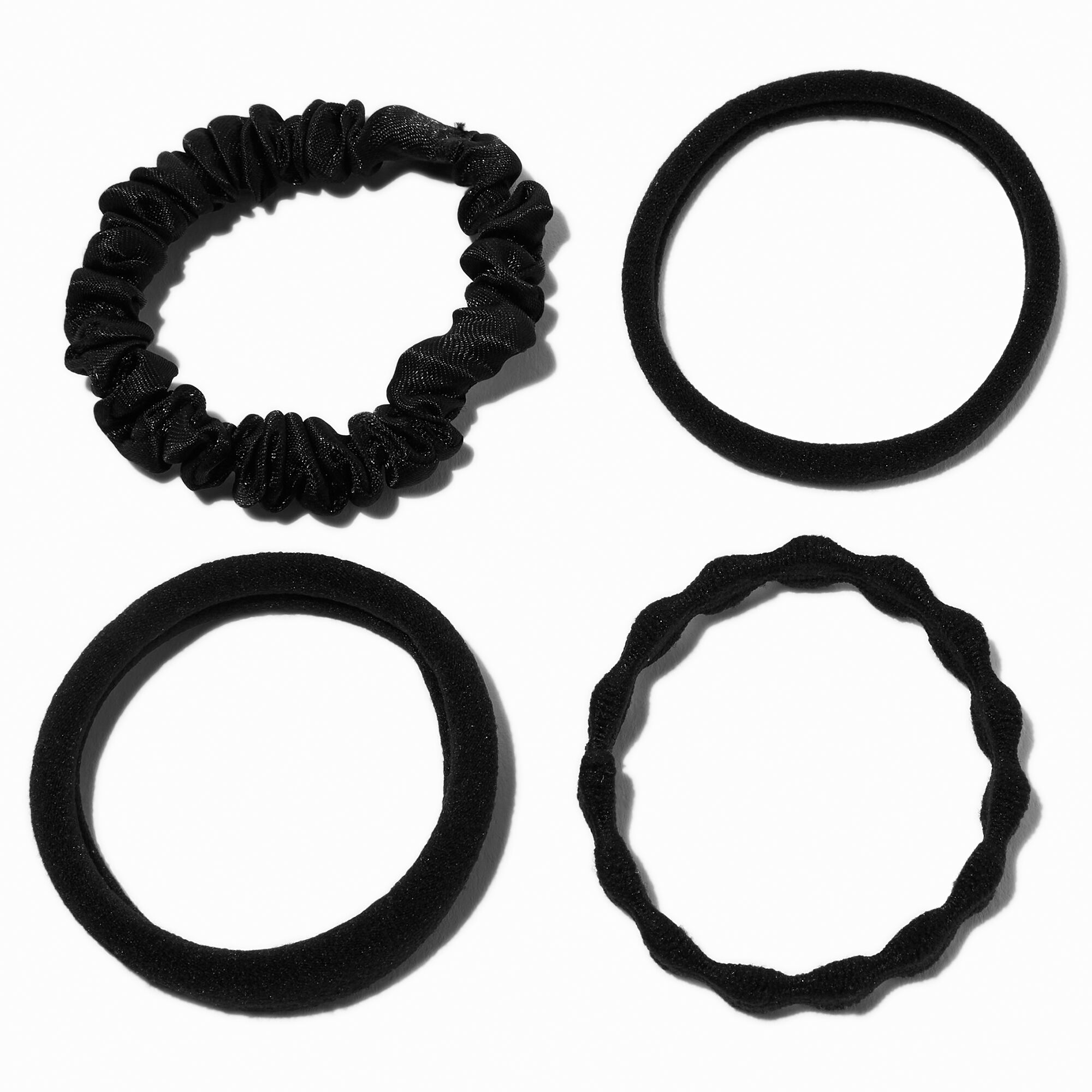 Mixed Black Hair Ties - 8 Pack,