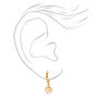 18k Gold Plated One 10MM Crystal Heart Eyes Happy Face Hoop Earring,