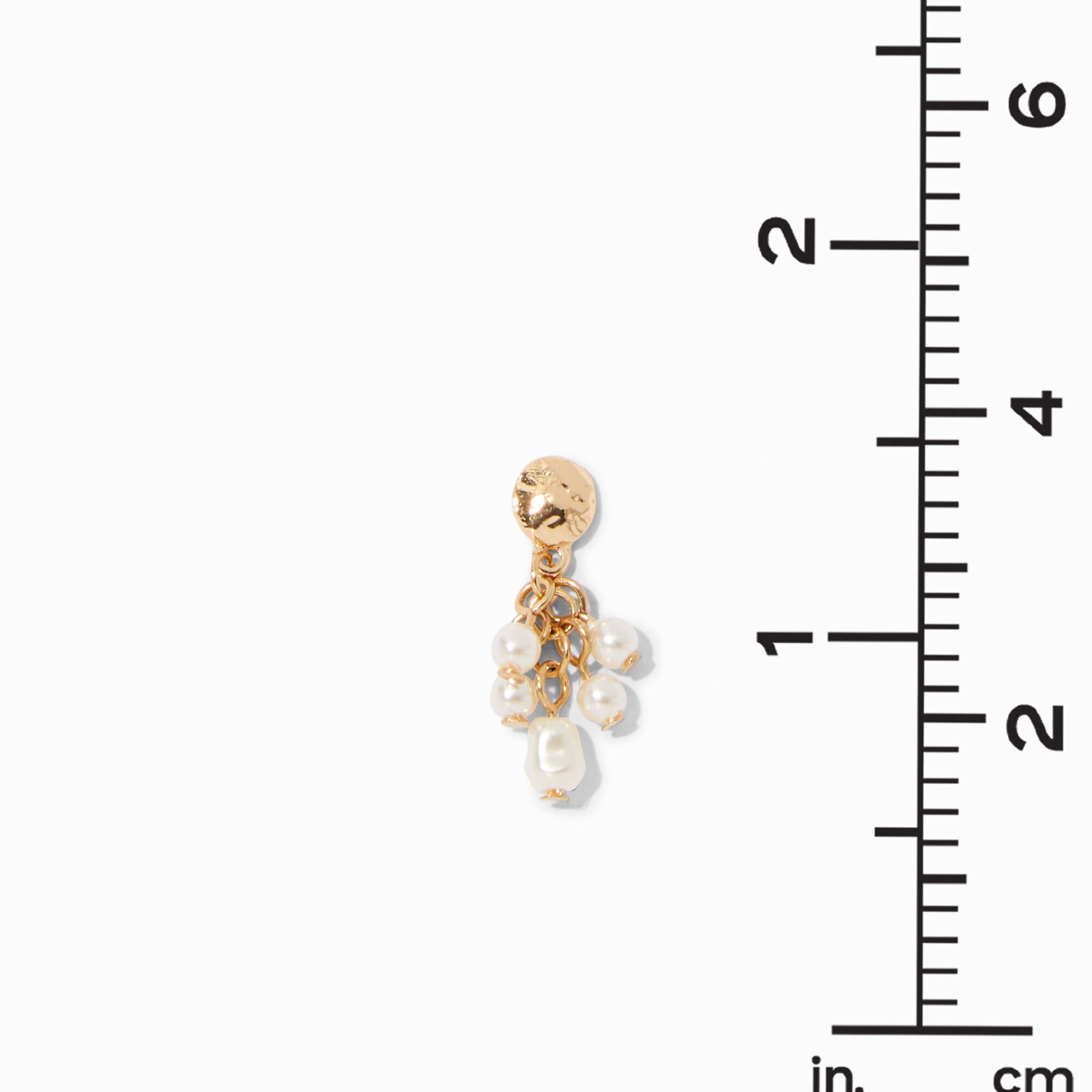 Pearl & Gold-tone Mixed Stud & Hoop Earring Set - 9 Pack,