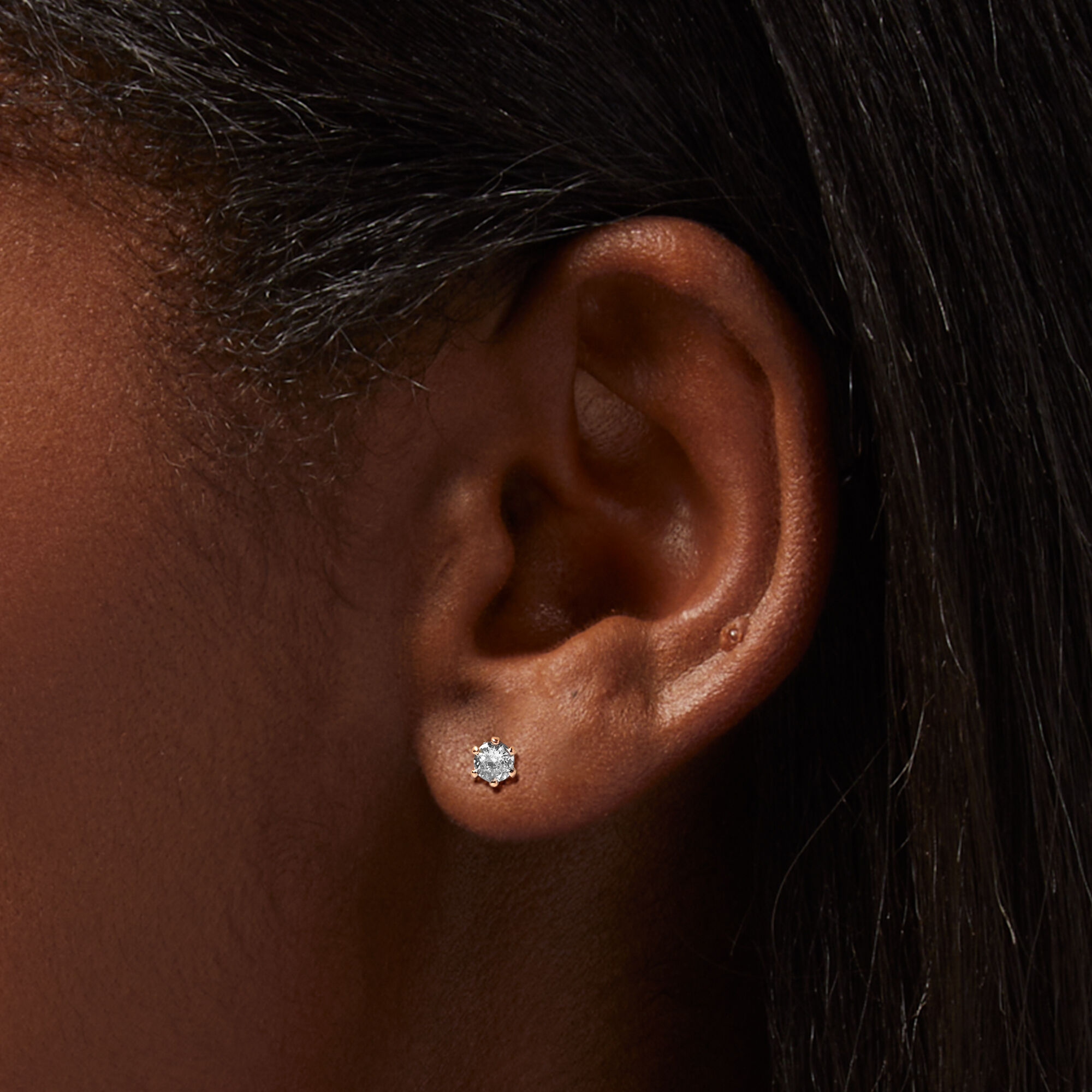 Rose gold earrings claire's on sale