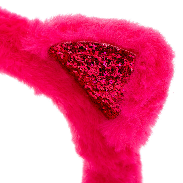 Glitter Cat Soft Ear Muffs - Hot Pink,