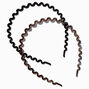 Shiny Black &amp; Gray Wave Headbands - 2 Pack,