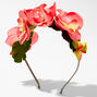 Coral Orchid Flower Crown Headband,