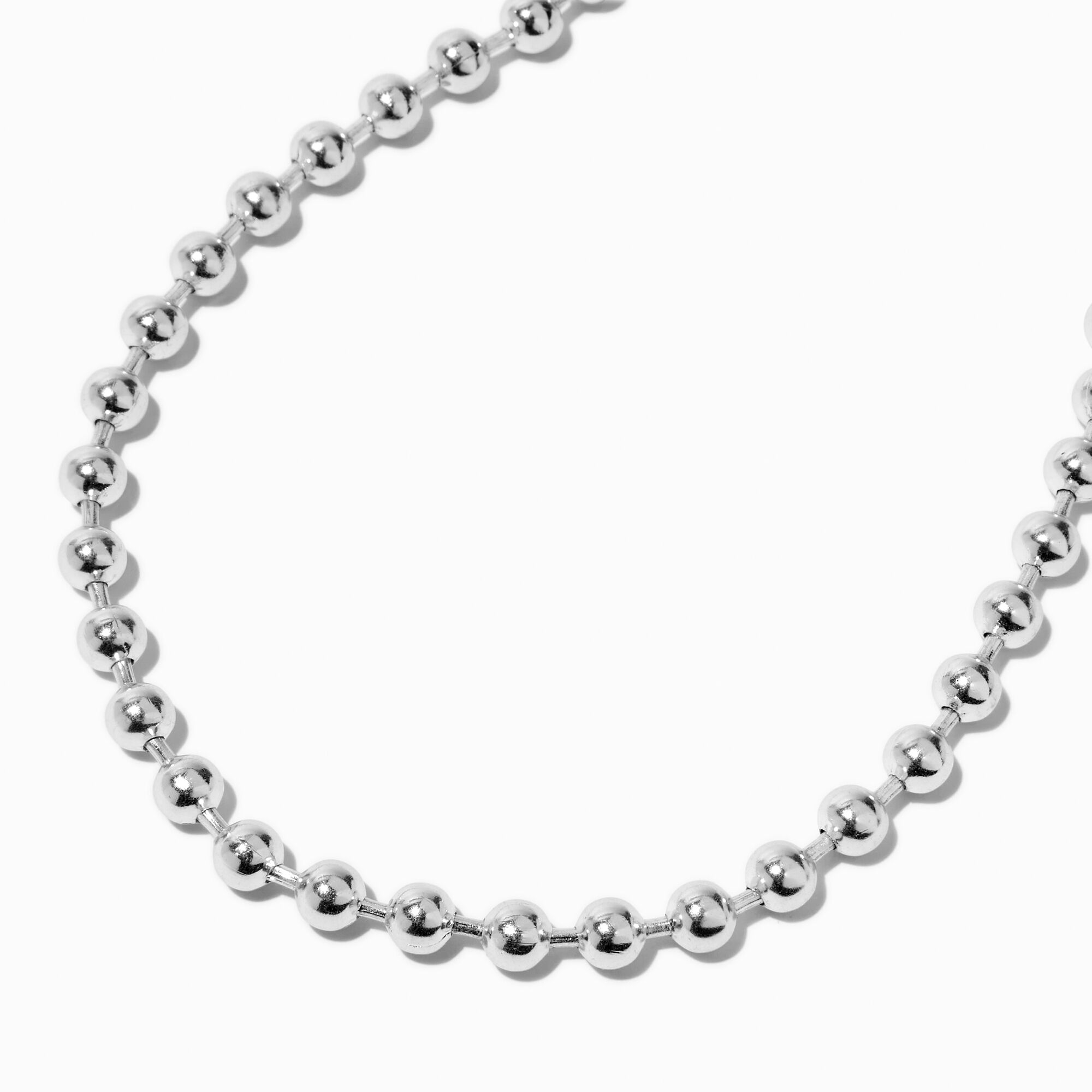 View Claires Tone Ball Chain Necklace Silver information