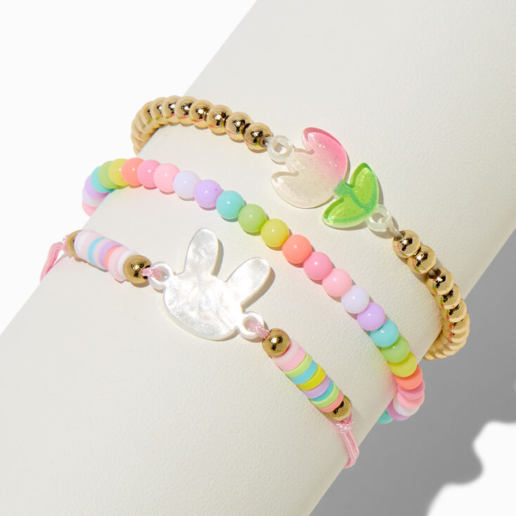 Claire&#39;s Club Bunny Bloom Bracelets - 3 Pack,
