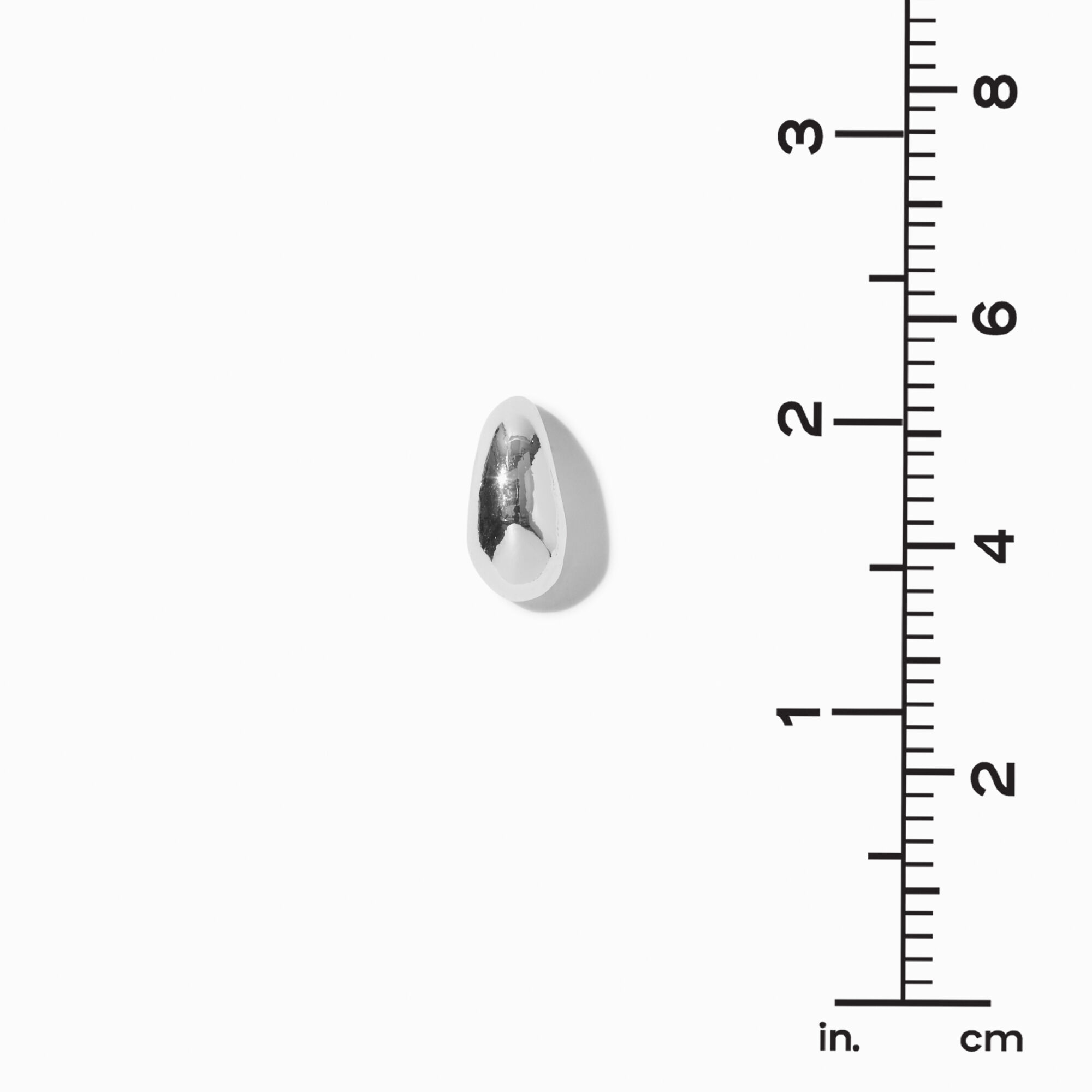 Silver-tone Bean 15mm Hoop Earrings,