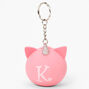 Initial Unicorn Stress Ball Keychain - Pink, K,