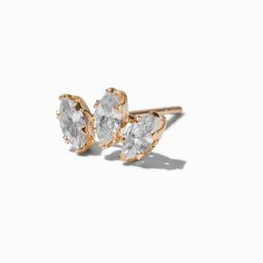 14k Yellow Gold Cubic Zirconia Cluster 22G Cartilage Earring,