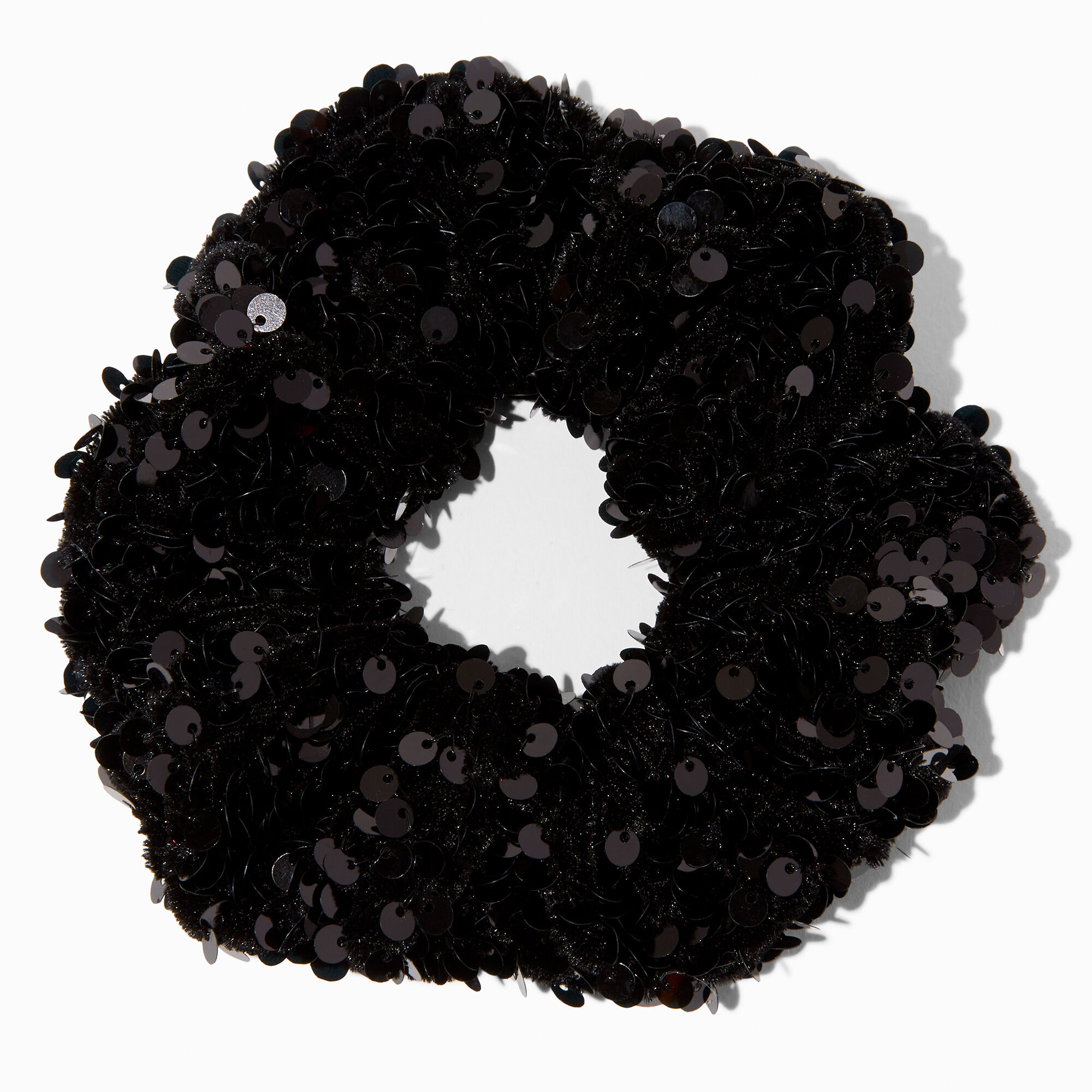 View Claires Sequin Hair Scrunchie Black information