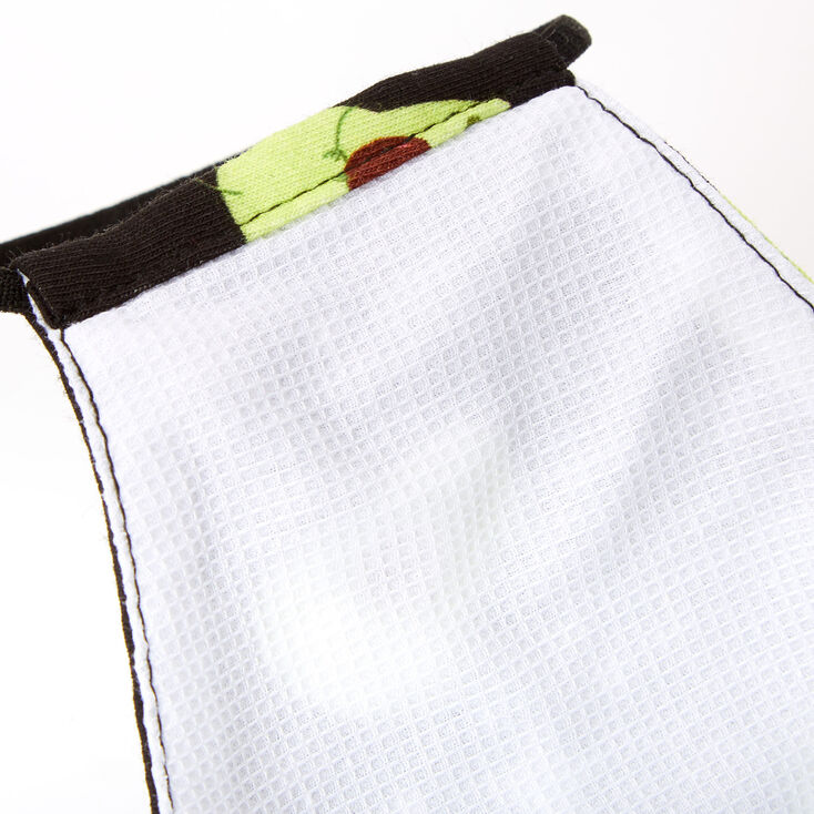 Masque en coton noir imprim&eacute; avocat - Adulte,