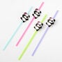 Pailles panda en plastique arc-en-ciel - Lot de 4,