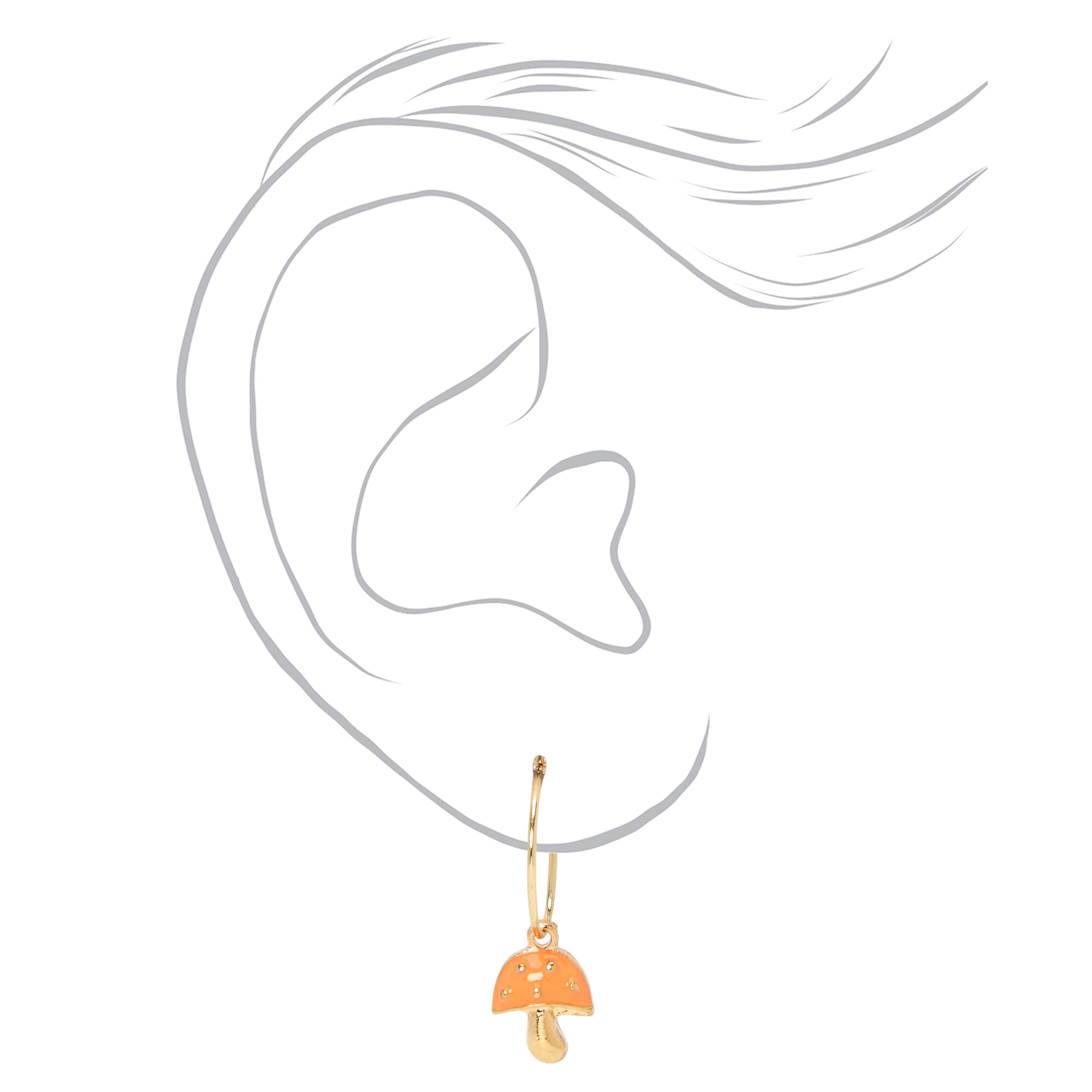 Gold Mushroom & Daisy Cottagecore Mixed Earrings - 6 Pack,
