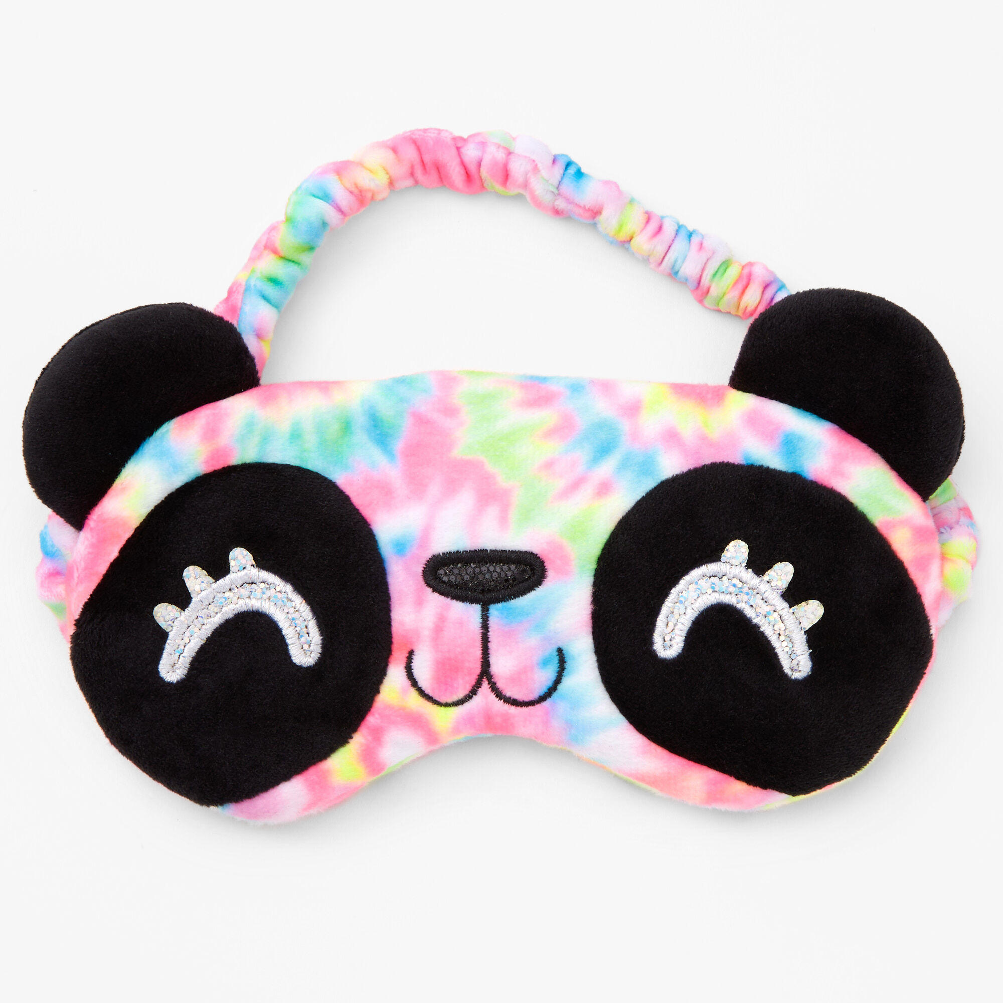 Corchete Clavijas Controversia Tie-Dye Panda Sleeping Mask - Rainbow | Claire's US