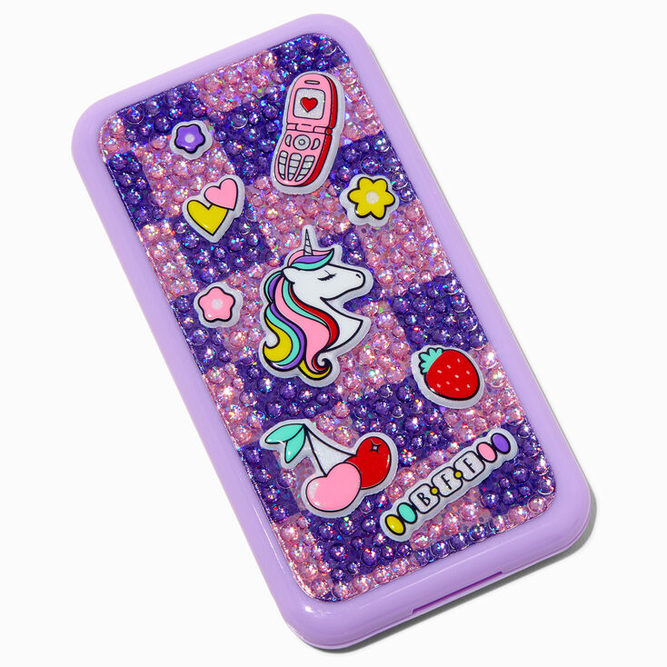 Y2K Unicorn Purple Bling Cellphone Makeup Palette,