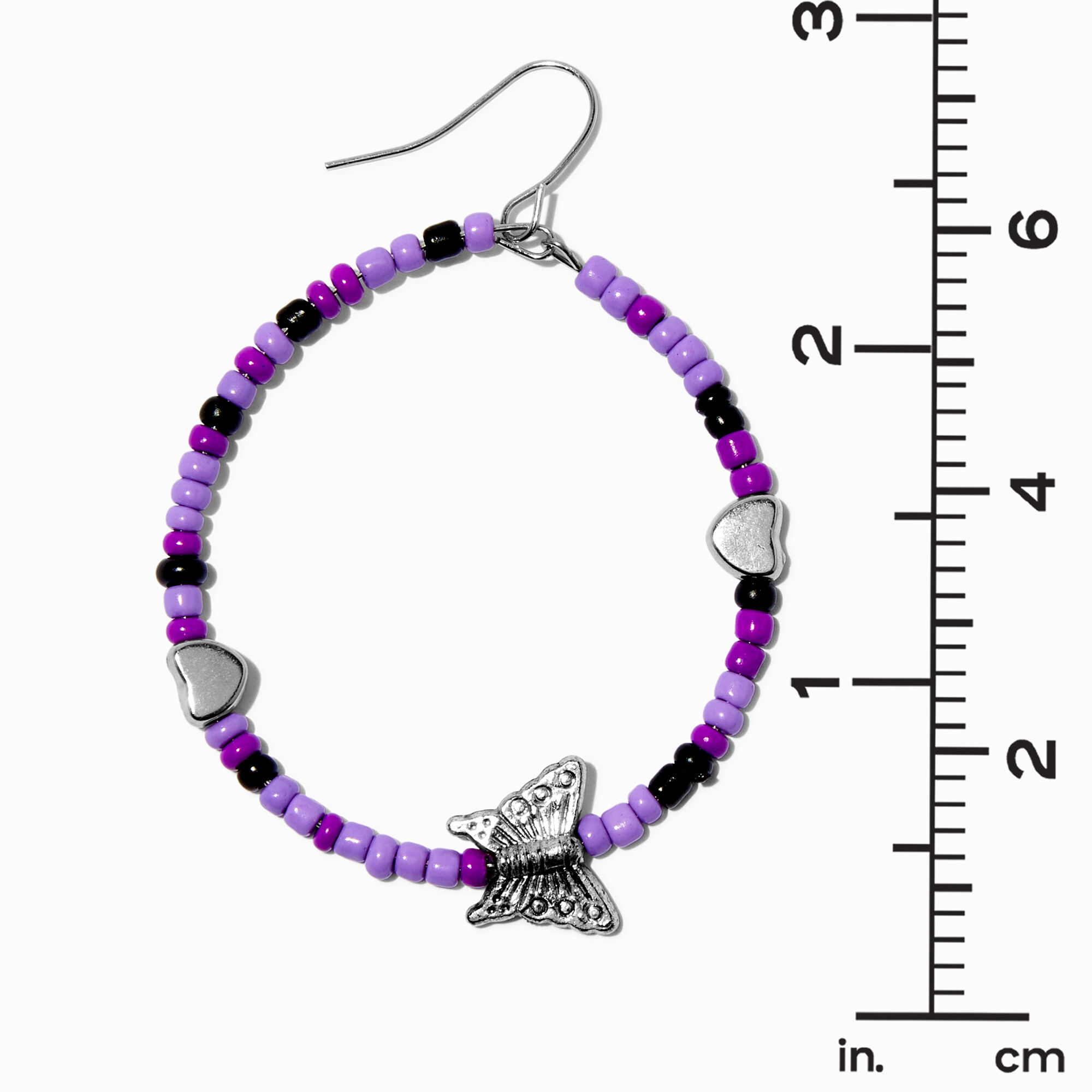 Purple Friendship Bracelet Inspired 2 Drop Earrings Claire s US