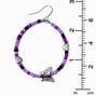 Purple Butterfly Friendship Bracelet 2&quot; Drop Earrings ,