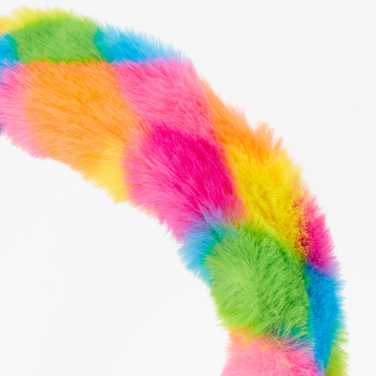 Rainbow Furry Headband,