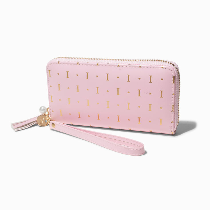 Golden Initial Wristlet Wallet - I,